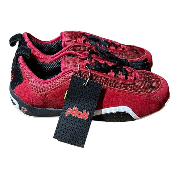 Piloti Driving Shoes Spyder S1 Red Suede Racing Sneakers Mens Size US 7 - UK 6.5 - Picture 5 of 9
